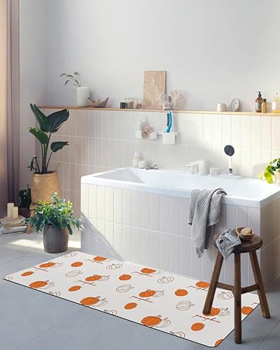 Miniatura 9 de Tapete de baño para bañera, antideslizante, de secado rápido y absorbente, de tierra de diatomeas, para fregadero de cocina, lavable, color naranja,