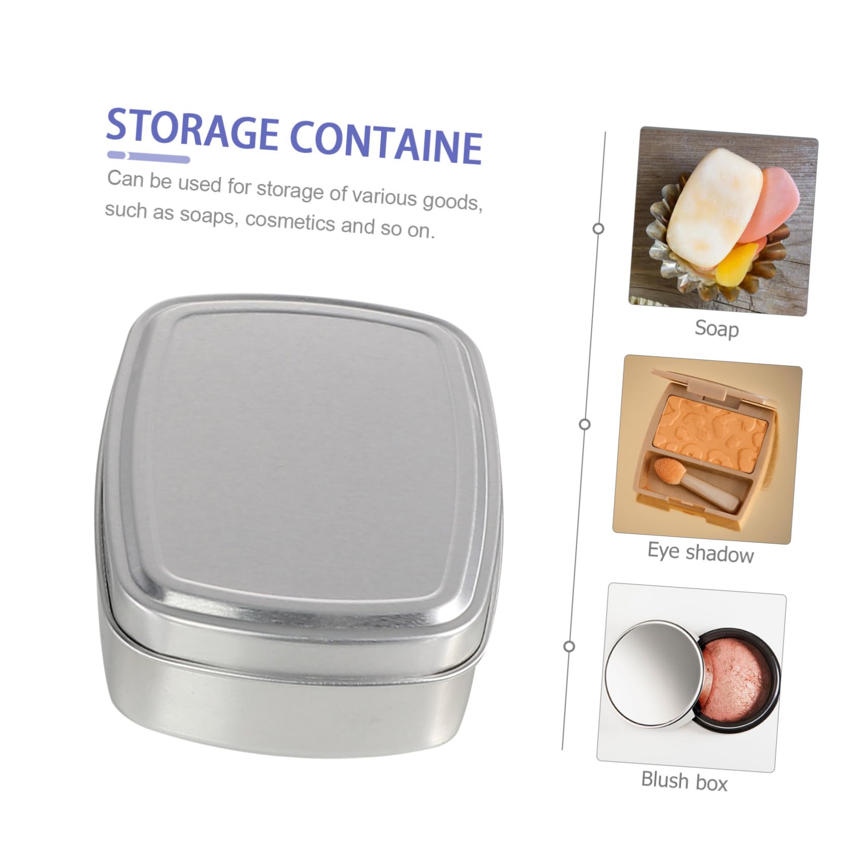 MAGICLULU Pz Scatola di alluminio per sapone fatto a mano contenitori per cosmetici contenitori cosmetici coperchio a vite piccolo barattolo con coperchio lattine quadrate casi di