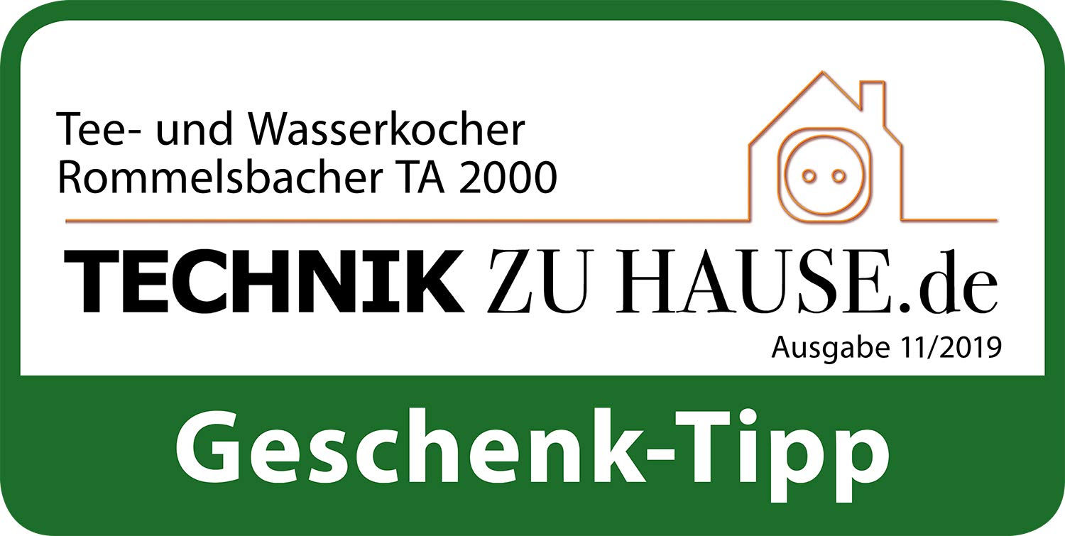 ROMMELSBACHER Tee- und Wasserkocher TA 2000-6 Programme, Temperaturregelung von 50-100 °C, Schnellstart-Taste, Ziehzeit bis 10 Minuten, Warmhaltefunktion, Glaskanne, Edelstahl-Teesieb, 2000 Watt