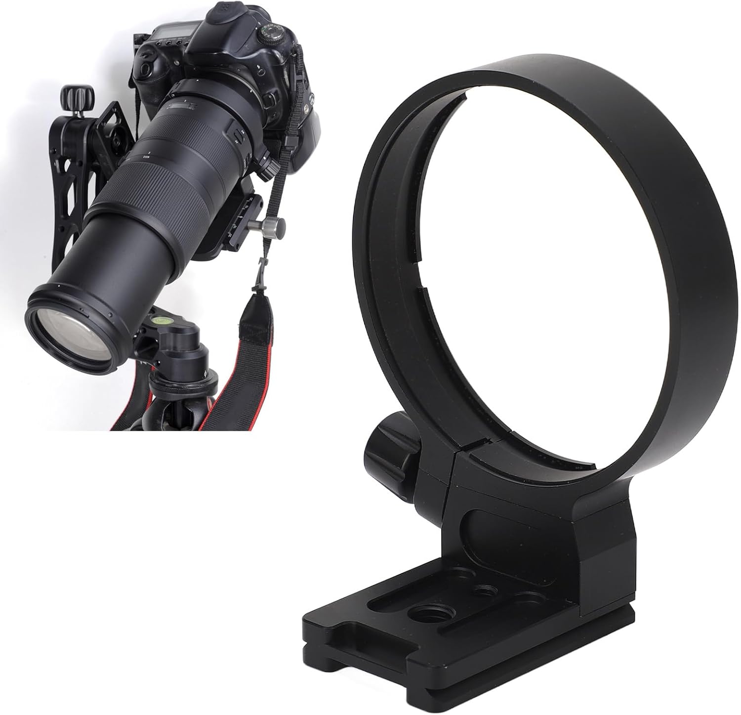 Tripod Collar Mount Ring, Lightweight Handcrafted Lens Support Mount Bracket, CNC Processing for Camera Lens