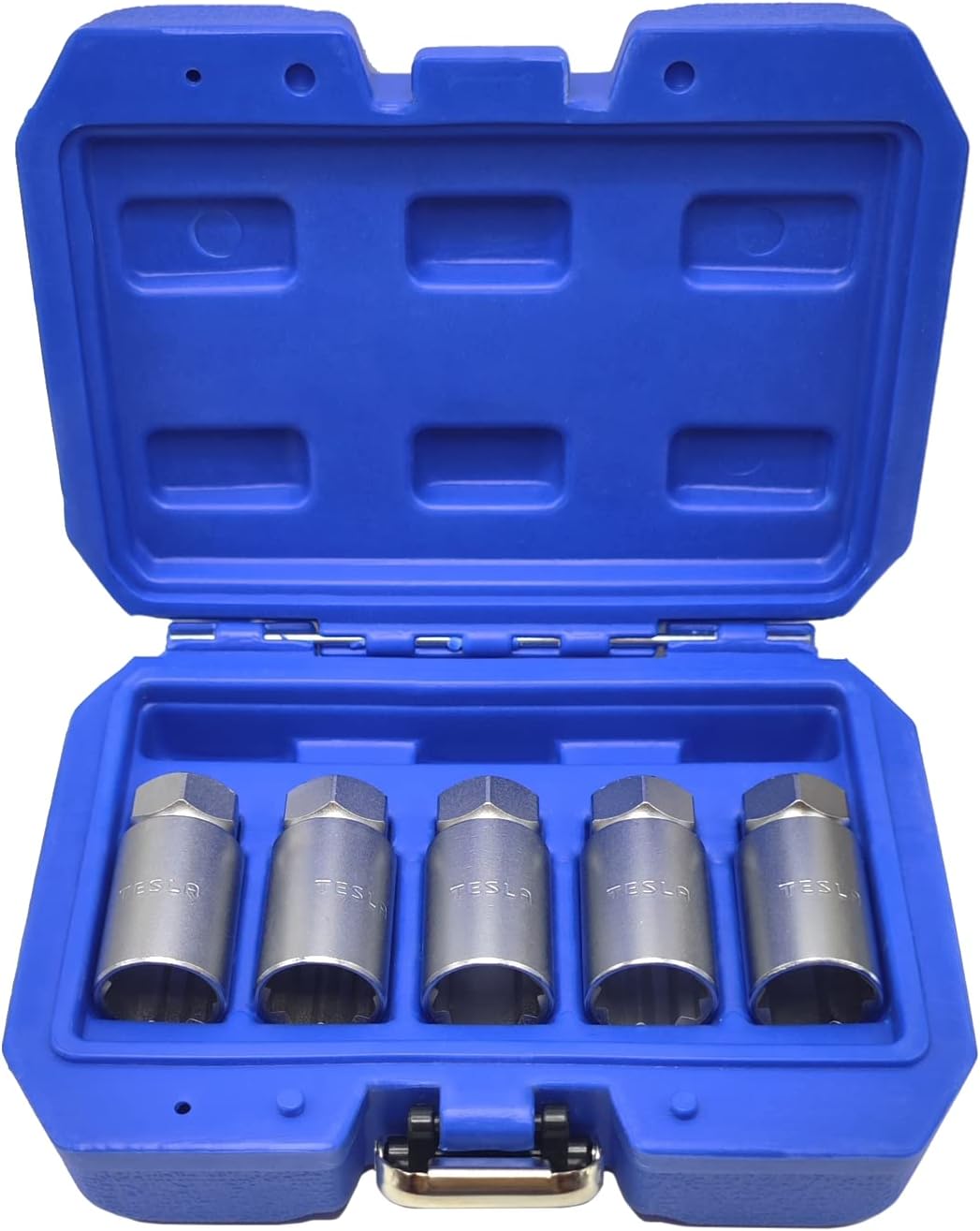 5PCS Wheel Lock Nut Key Removal Kit for Tesla Model 3 & Model Y & Model X & Model S & Cybertruck, Wheel Lock Nut Socket Adapter Set, Wheel Anti-Theft Lug Nut Removal Tool, OEM 1505610-00-A