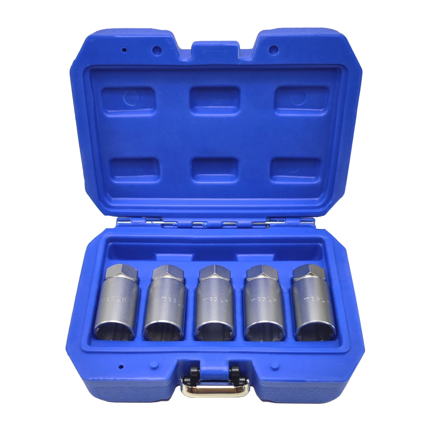 TSPTL 5PCS Wheel Lock Nut Key Removal Kit for Tesla Model 3 & Model Y & Model X & Model S & Cybertruck, Wheel Lock Nut Socket Adapter Set, Wheel