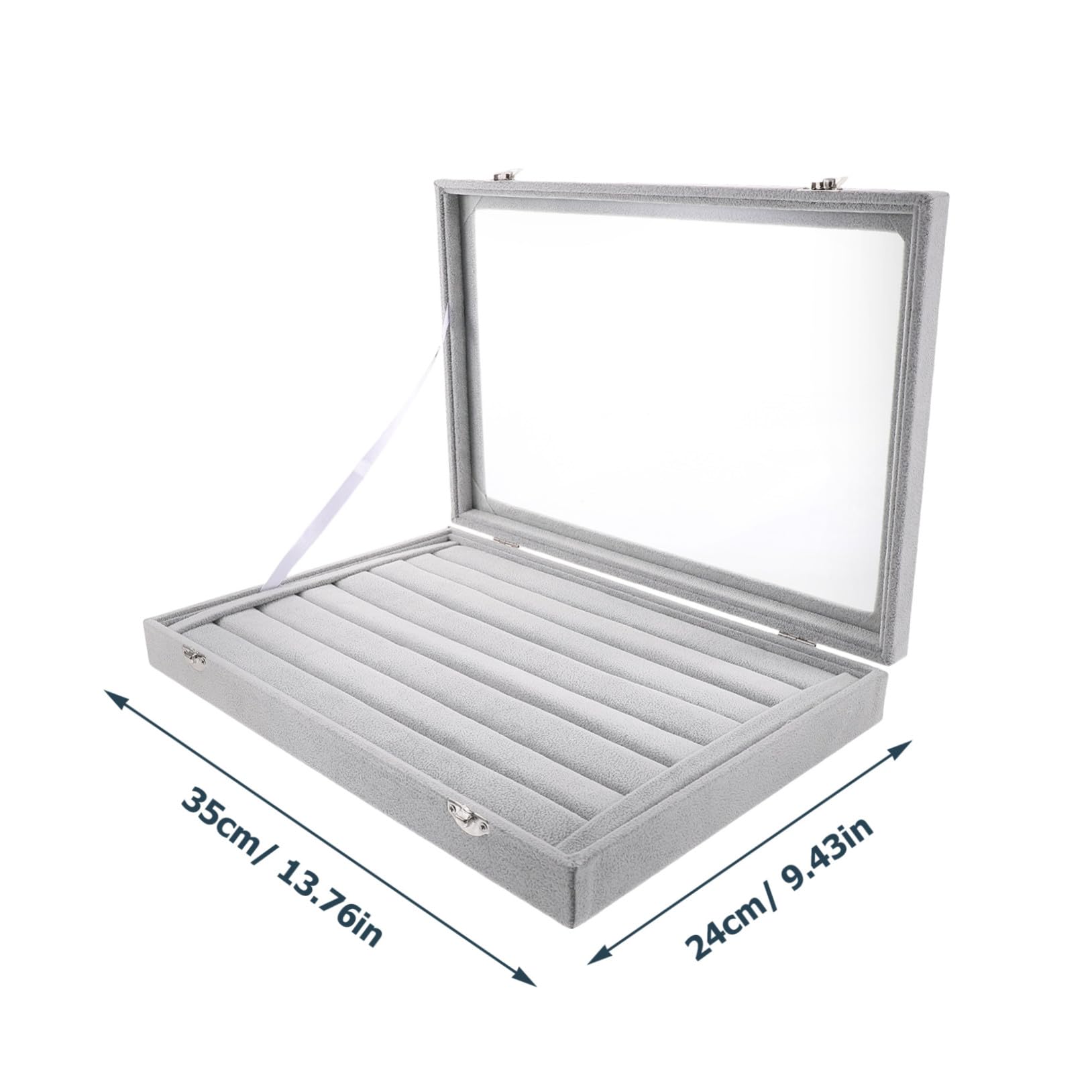 BESPORTBLE Caja de Almacenamiento de Anillos Transparente Apilable Bandejas para Joyas Organizador de Tapa para Exhibir Anillos de Boda Caja