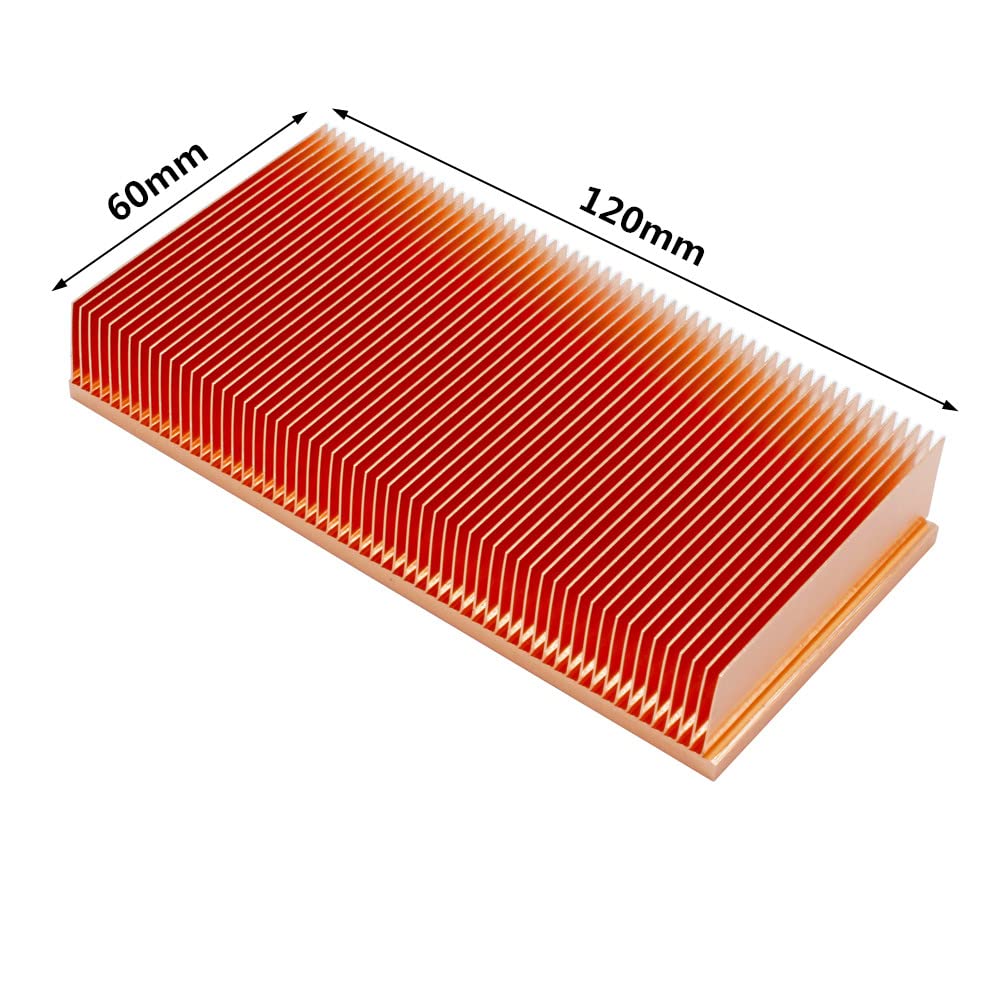 Ventole Dissipatore di Calore in Rame Puro 120x60x20mm Dissipatore di Calore Radiatore di Raffreddamento for Chip elettronico LED Dissipazione del Calore