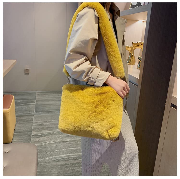 Plush Underarm Bag Ladies Faux Fur Fluffy Crossbody Shoulder Bag Women Soft Furry Tote Handbag for Autumn and Winter3