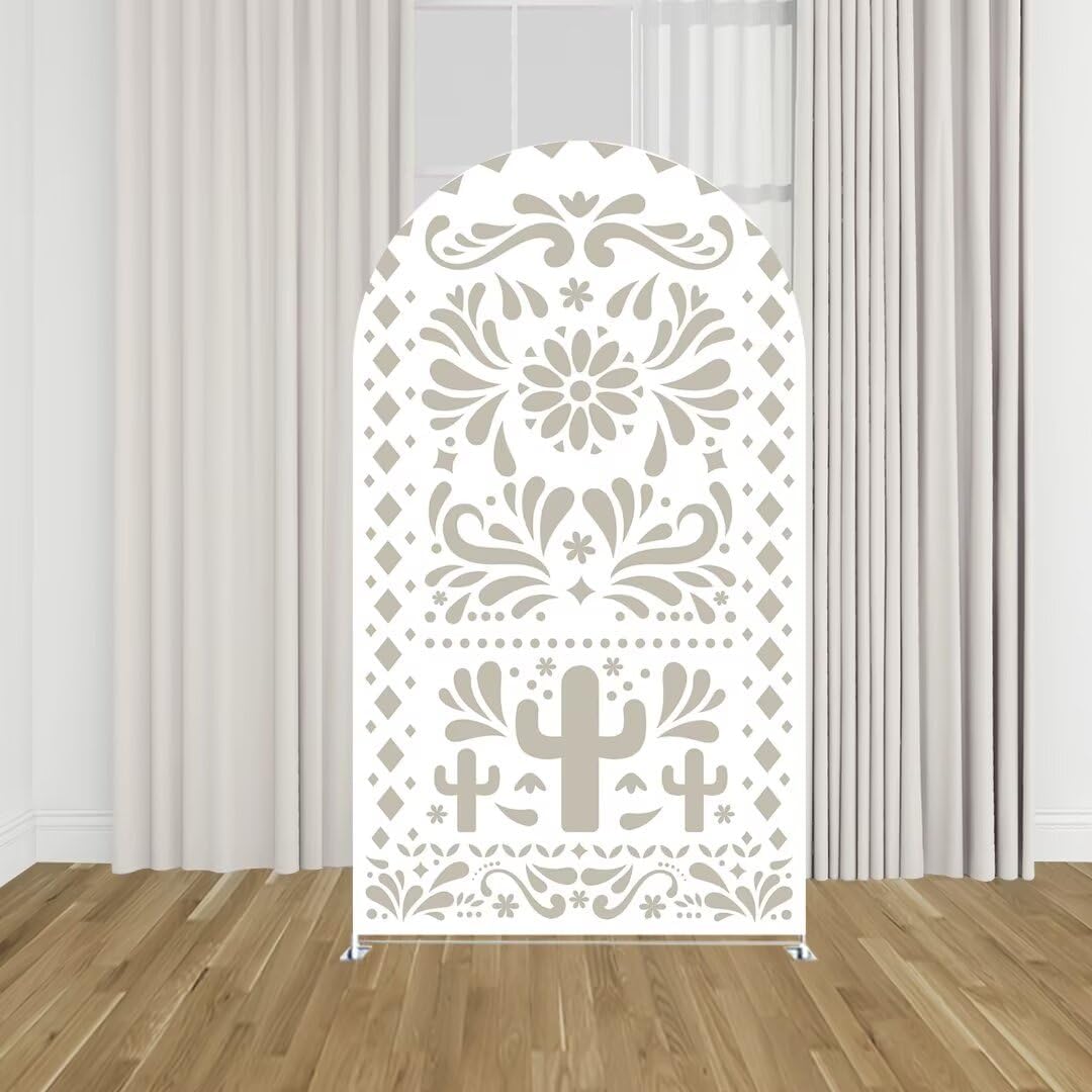 KONPON Arch Backdrop Covers for Mexican Fiesta Party Stretchy Arch Stand Fabric Cover Baptismx Baby Shower Cake Table Supplies Decoration(Only Cover)