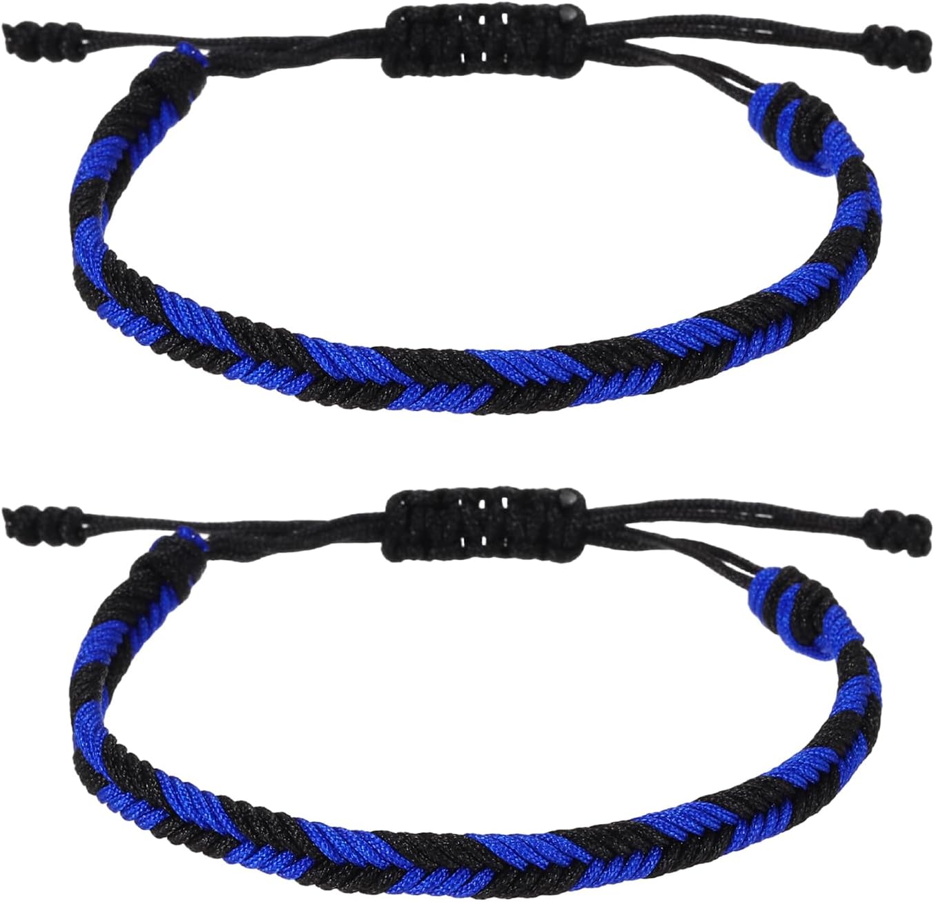Braided Rope Bracelets, Plaid Pattern Adjustable Woven Cord Handmade String Stylish Accessory