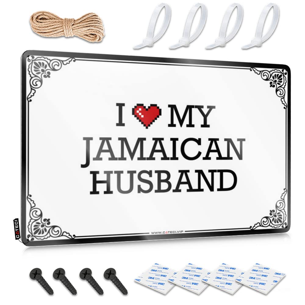 Teen Decor, Posters Deck Collection I Love My Jamaican Husband | Rustic Sarcastic Wall Art(30X40CM)