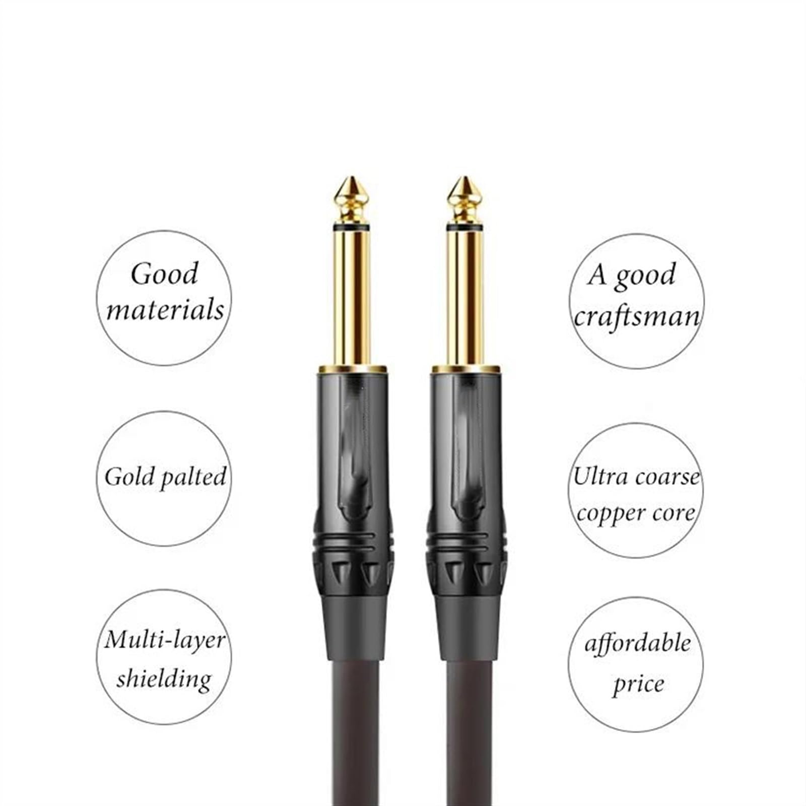 Cavo audio per chitarra jack da 6,5 ​​mm maschio a maschio per amplificatori audio per strumenti elettronici e altro ancora Chitarra Audioper ConnettoriCavo Audio Er Chitarr (Size : 300cm)