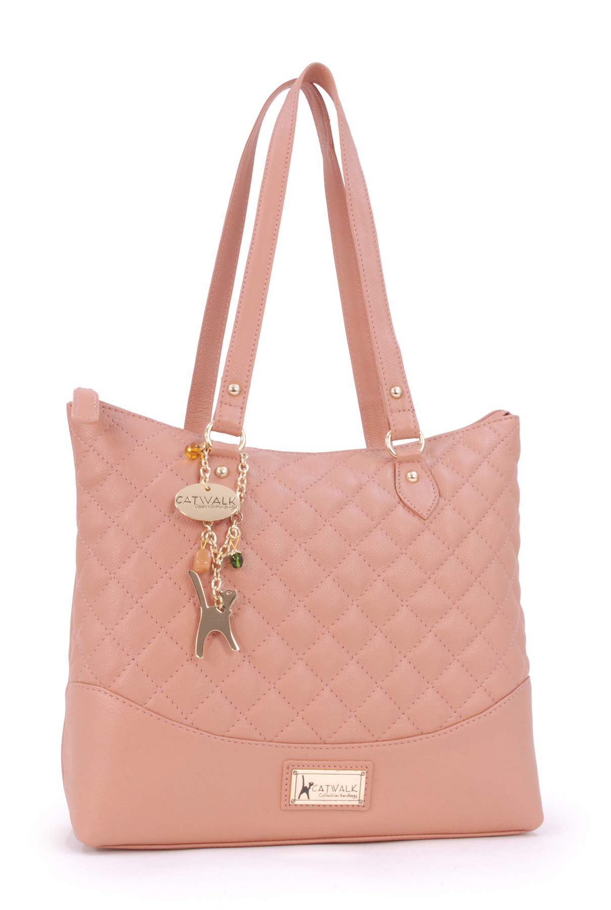 Catwalk Collection HandbagsWomen's Quilted Leather Tote/Shoulder Bag - SOFIA