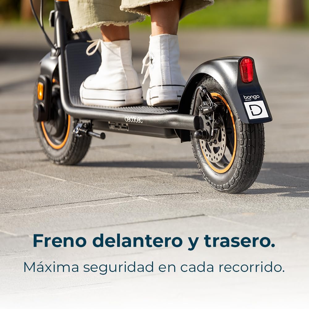 Cecotec Patinete Eléctrico Homologado con App y Acople para Teléfono Bongo D30 XL Connected. Potencia Máxima de 700W, Autonomía de hasta 30km, Neumáticos de 10", Supera Pendientes, Doble Suspensión