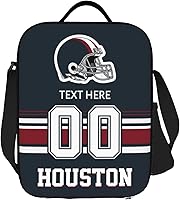 Vista 16 de Bolsa de almuerzo personalizada de Kansas City, regalos para hombres, mujeres, fanáticos, con nombre y número personalizados, correas de hombro