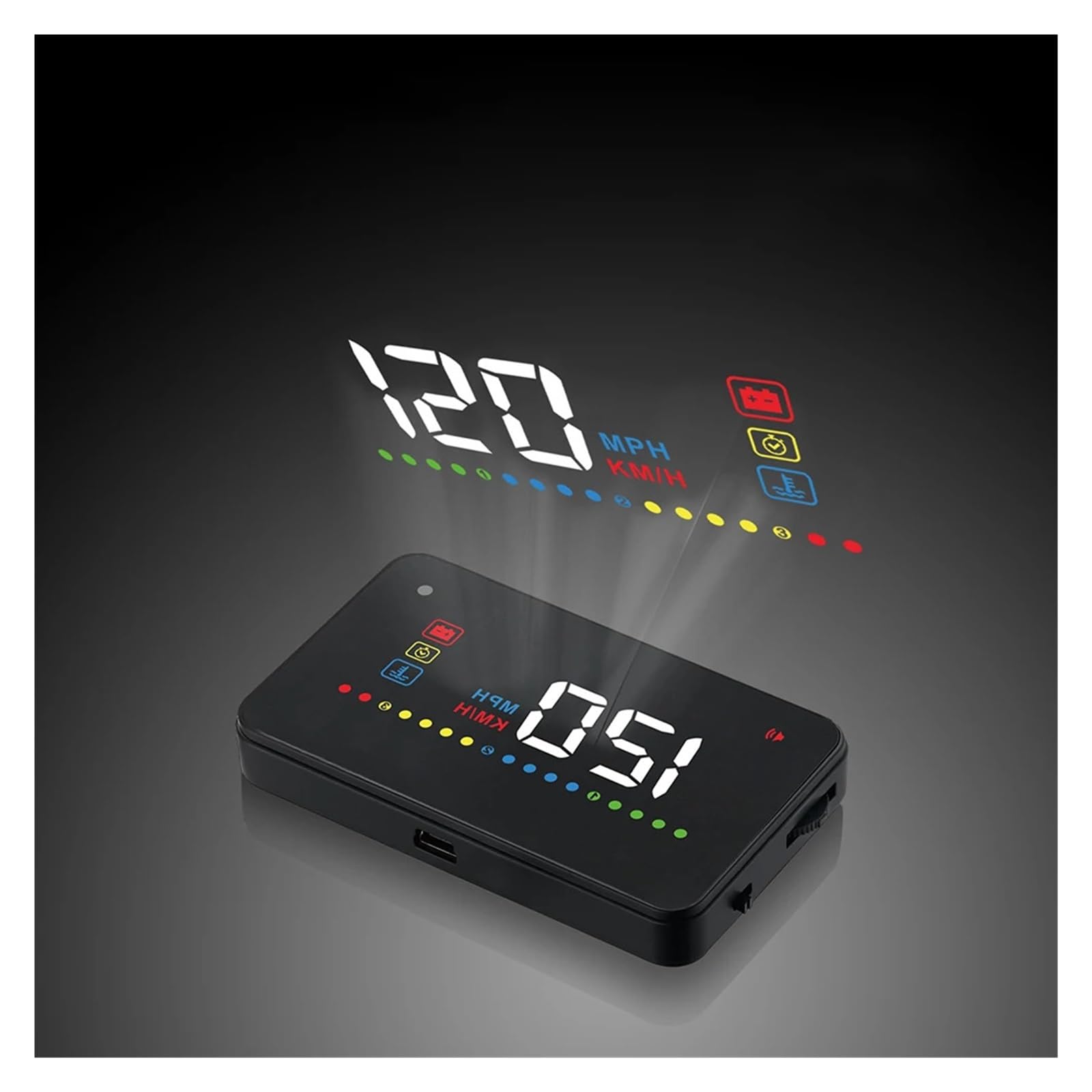 Proyector HUD De 3,5 Pulgadas, Pantalla Frontal Hacia Arriba, Advertencia De Velocidad, Combustible, Velocímetro OBD II, Sistema De Visualización KM/H, Estilo De Coche Instrumento Multifunción