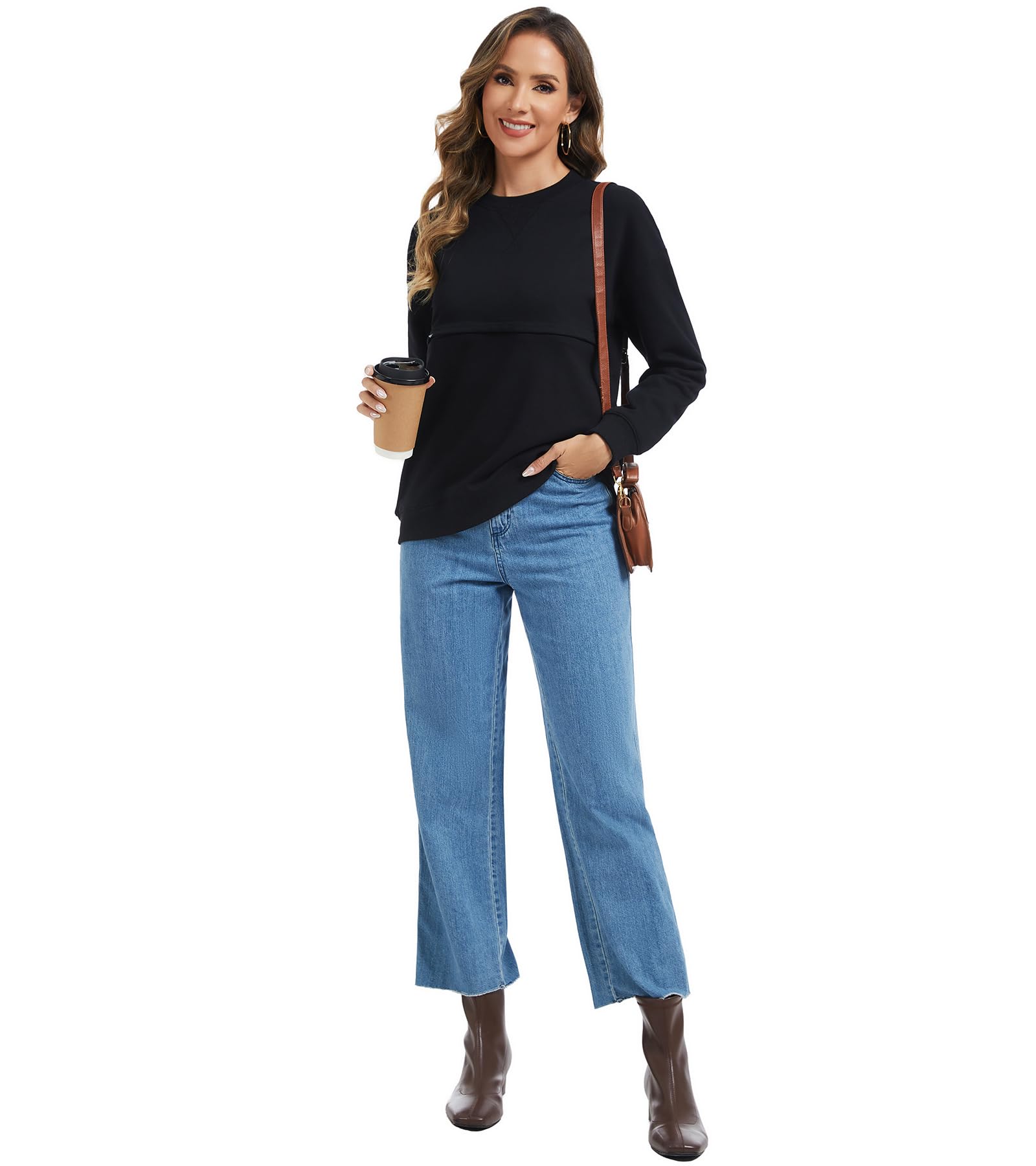 Sosolism Stillpullover für Damen Stilltop Reißverschluss Still Sweatshirt