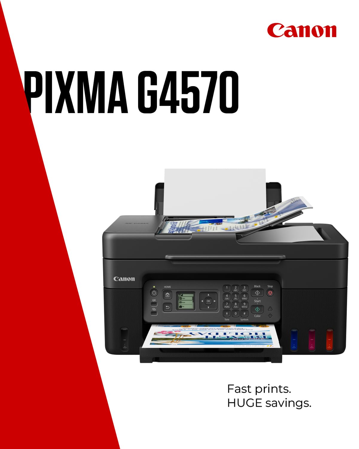 Canon Serie PIXMA G4570 - Stampante Multifunzione, Fotocopiatrice, Scanner e Fax MegaTank per la Casa | Connettività Wireless per Smartphone | Stampante Wifi per Uso Domestico