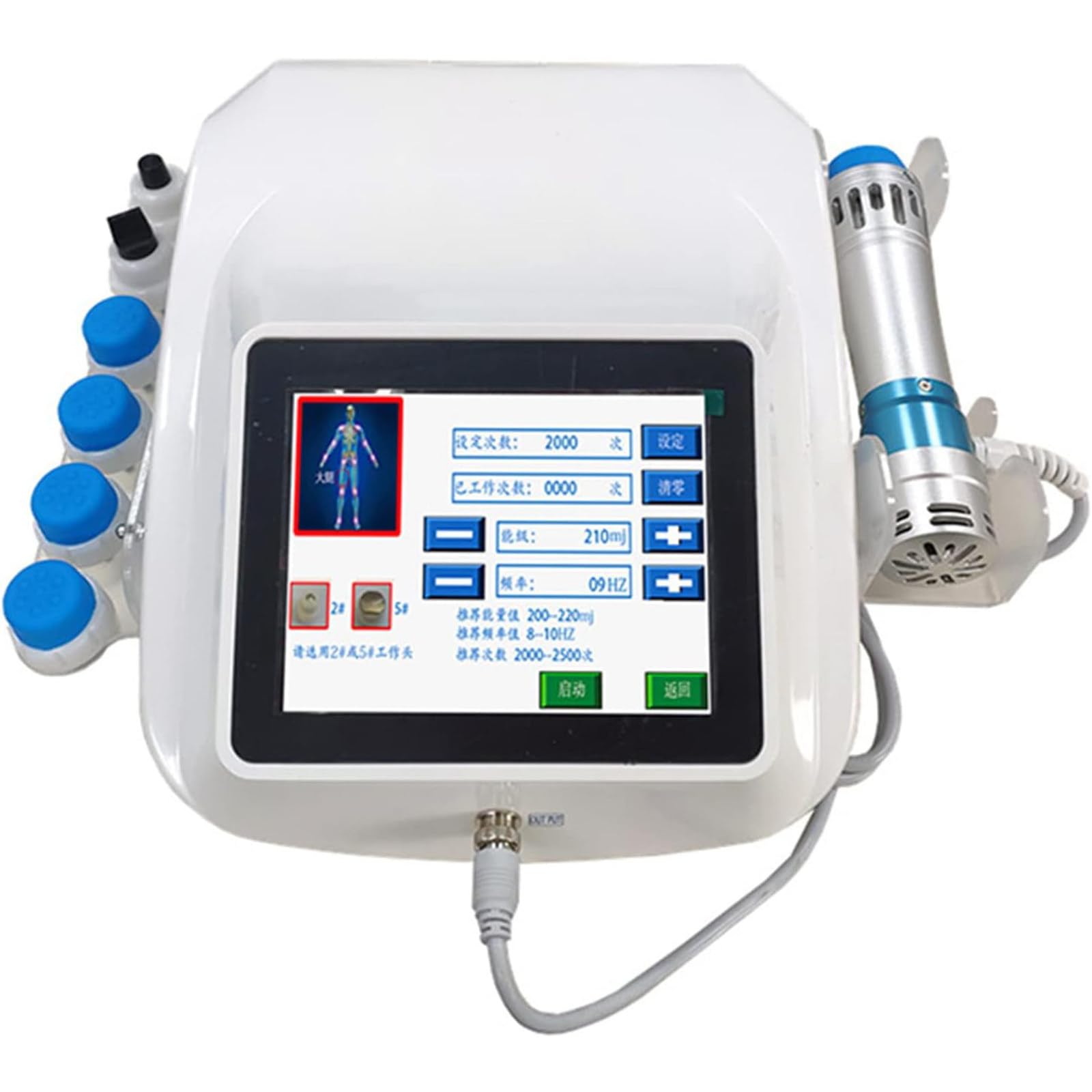 Zensefarin Men's Multicolor Extracorporal Shockwave Therapy Machine Ed Treatt, 10 Heads Muscle And Bone Tissue Regeneration Shock Wave Therapy Machine For Physical Pain Relief 36.5X37x17cm