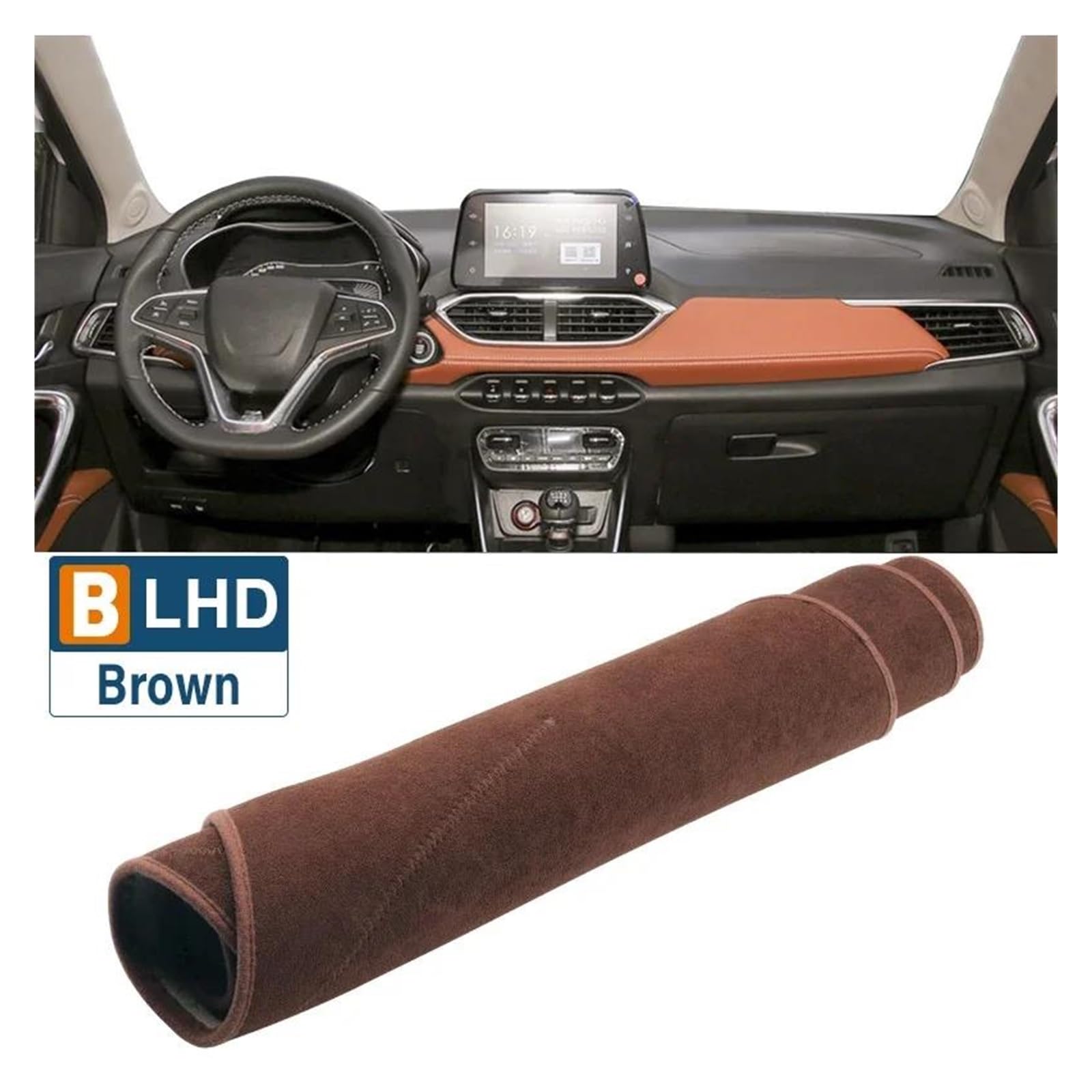 Tapis Tableau Bord intérieur Voiture pour Baojun 510 2017 2018 2019 2020 2021 2022 2023 Tapis Pare-Soleil pour Tableau Bord Voiture Accessoires(B Brown LHD)