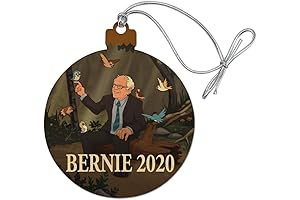 Bernie Sanders 2020 Christmas Forest Retro Wood Ornament