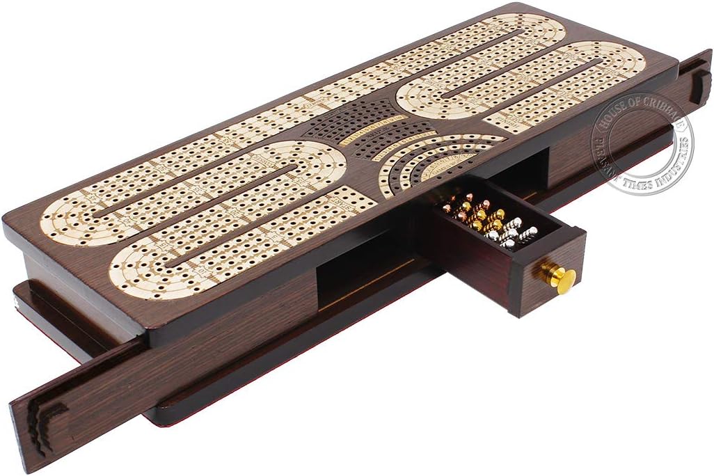 House of Cribbage Continuous Cribbage Board/Box Inlaid in Wenge Wood