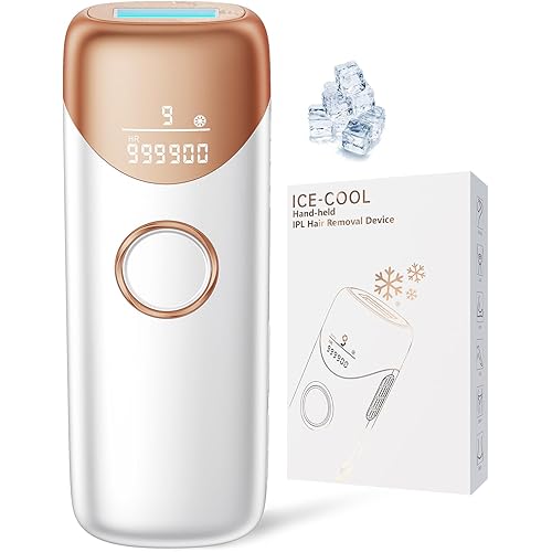 Ubroo Laser Hair Removal,IPL Hair Removal Device with 5℃ Ice Cooling,At-Home Laser Hair Removal for Women & Men,Body Legs Armpits Use (Gold)