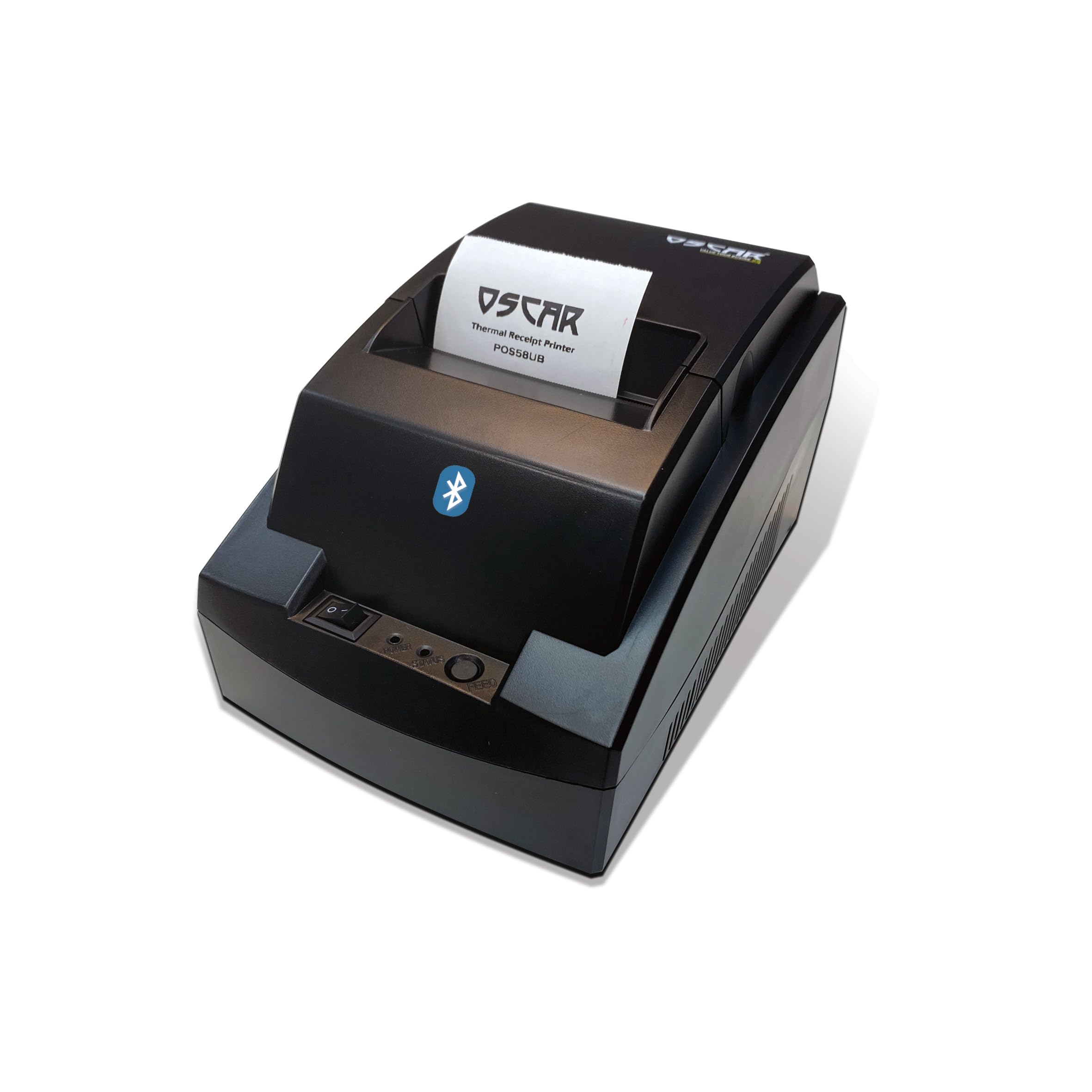 OSCAR Value Your Business POS58UB 58mm (2 inch) Thermal Receipt Printer | USB+Bluetooth | ESC/POS & TSPL Support | Internal Power Adapter | Black Color
