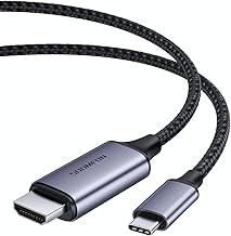 SOOMFON USB Type-C HDMI Converter Cable 4k@120Hz, 1.8M Type C HDMI Type C Converter, 2K120Hz, 1080P144Hz, Thunderbolt 3, Compatible with Macbook Pro Air, iPad Pro, Chromebook, XPS, Galaxy, ROG, ALLY,