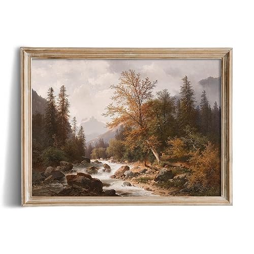 Miniatura 4 de Rustic Farmhouse Wall Art Decor - 11x14" - Fall Autumn Lake Nature River - Boho Art Deco Landscape Picture for Bathroom - French Country Kitchen