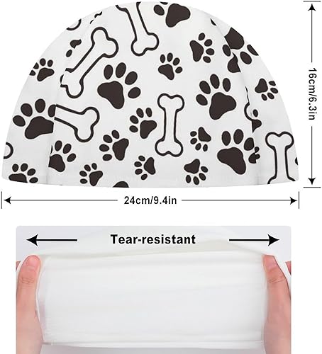 Miniatura 2 de Gorro de natación unisex con diseño de pata de perro y lazo, impermeable, para pelo largo y corto