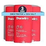 Duradry Clinical-Strength Antiperspirant Deodorant for Women and Men - Clean formula with Natural Ingredients, Odor, and Excessive Sweat protection for Armpits - Barca (Sweetwater+sea salt),3-pack