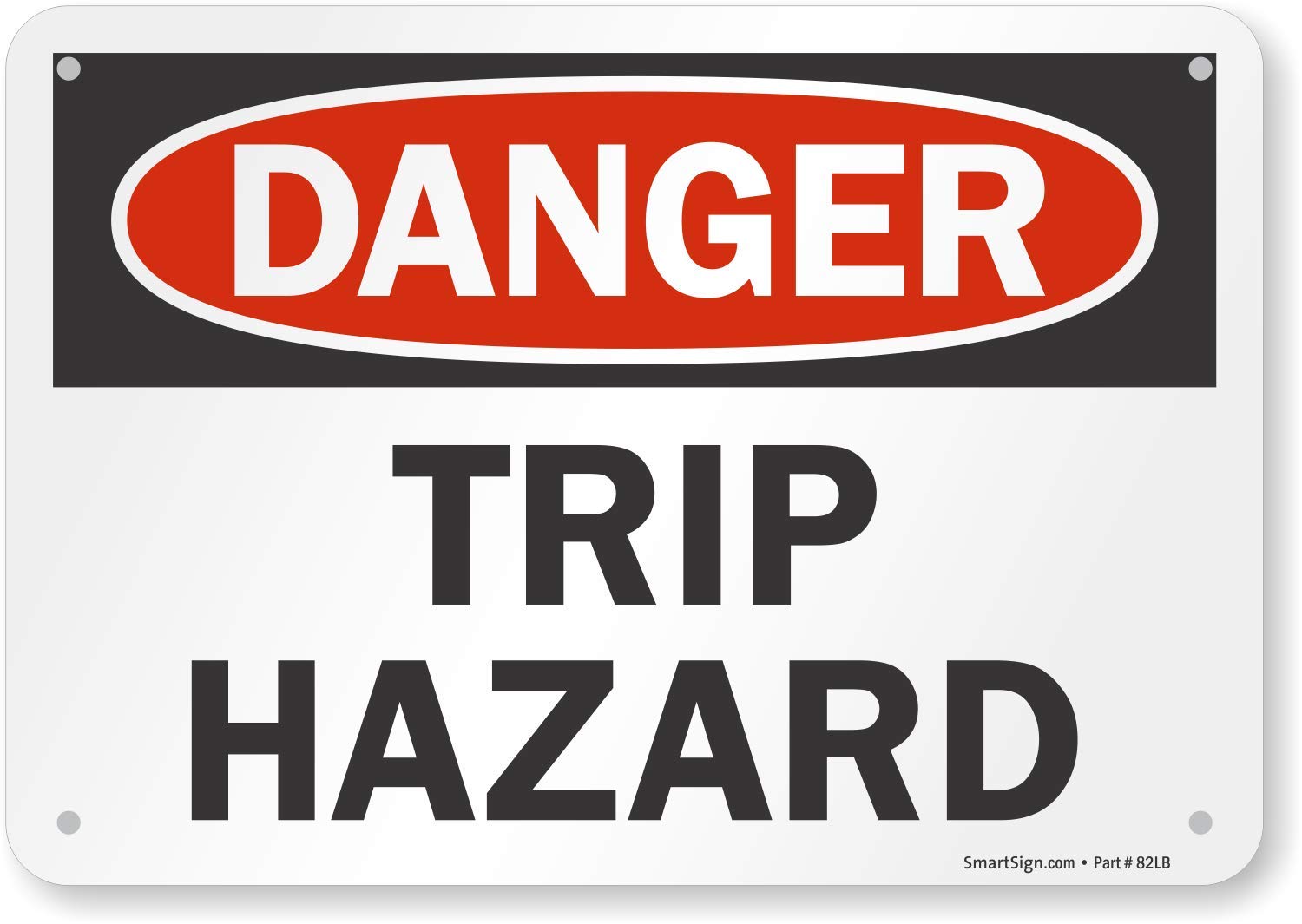 Caution Tripping Hazard Sign - 7x10 Inch Plastic OSHA Safety Sign For Workplace