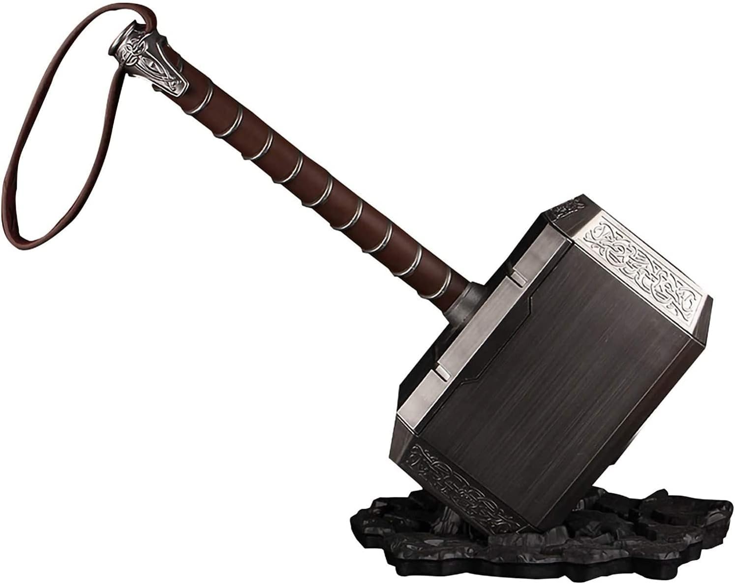 Halloween Prop Cosplay Weapon 1:1 45cm Thors Hammer Thunder Hammer+ Stand Base ABS Plastics Birthdays Gifts