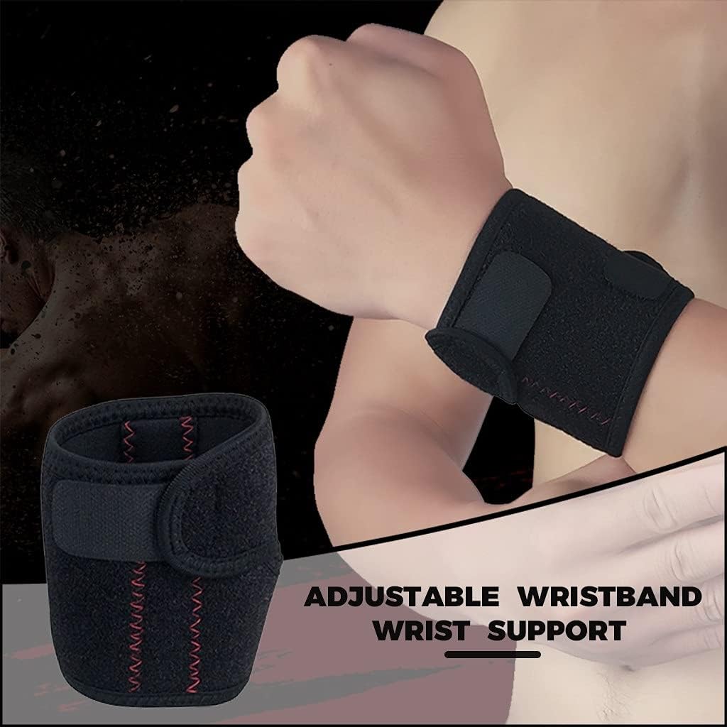 1 Pair Protective Wrist Spring Support Adjustable Wristband Bracer Sports Band