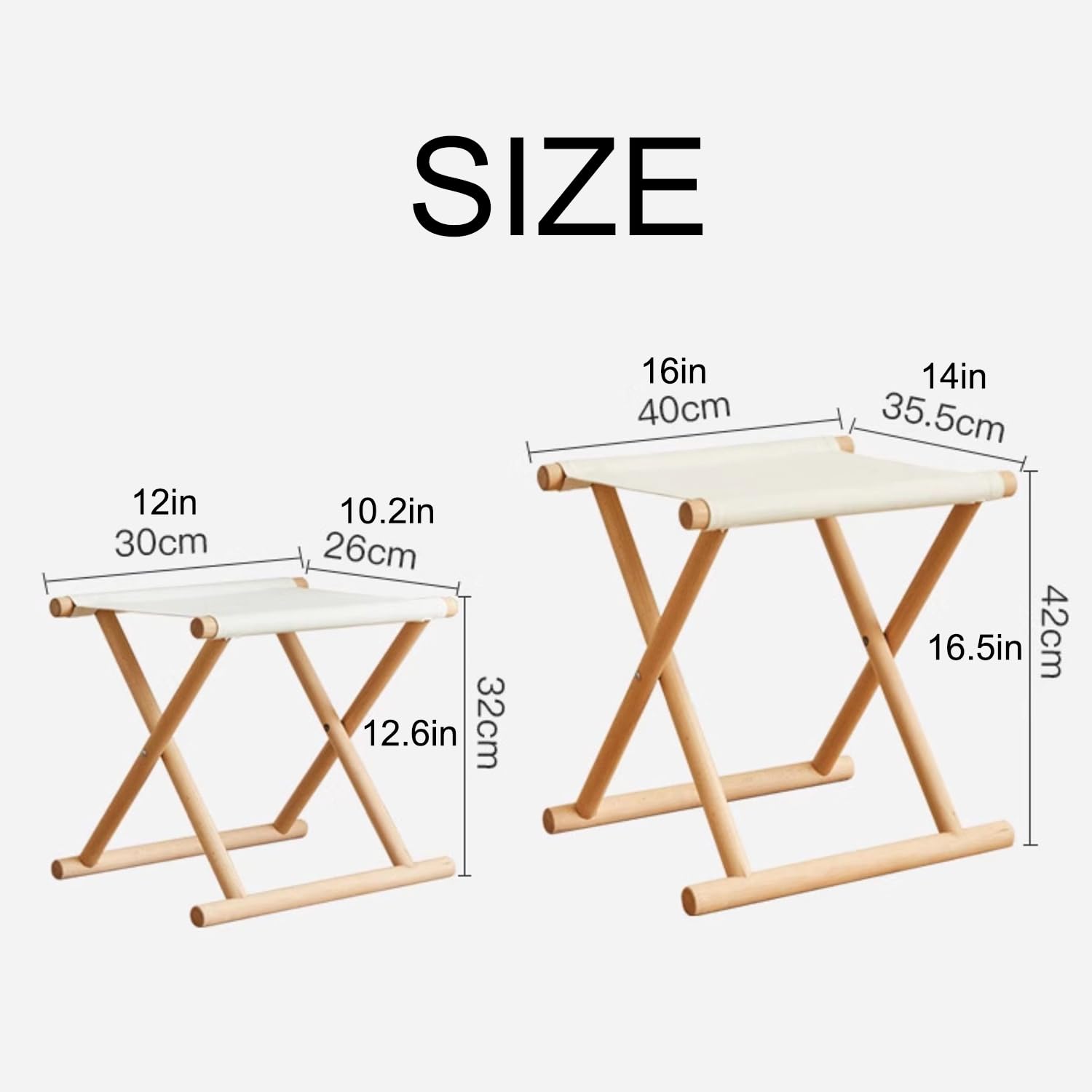 Tabouret De Camping Pliant Portable Tabouret Pliant De Pêche Tabouret De Camp avec Jambe en Boistabouret Léger pour La Randonnée Extérieure Pique-Nique Barbecue,Gris,40 * 35.5 * 42cm