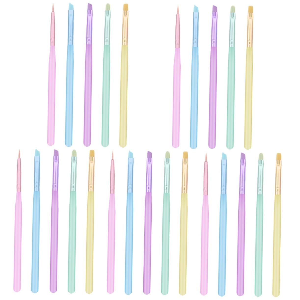 Ipetboom 25pièces Set De Pinceaux Nail Art Professionnels Pinceaux De Peinture Pour Accessoires De Manucure Outils De Nail Art Pour Salon Et Usage Personnel