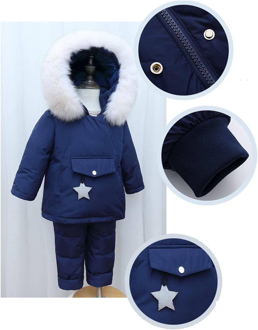 Children Winter Down Jacket + Jumpsuit 2Pcs Kids Toddler Girl Boy Clothes Coat Pants Suit Warm Parka Baby Overalls Sets