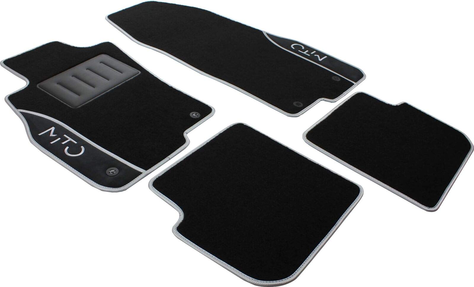 Auto Accessori Lupex Tappetini Auto Compatibili Per Mito | Tappeti Sagomati | In Moquette Nera | Logo Ricamato Battitacco e 4 Clip Di Fissaggio | Accessori Interni