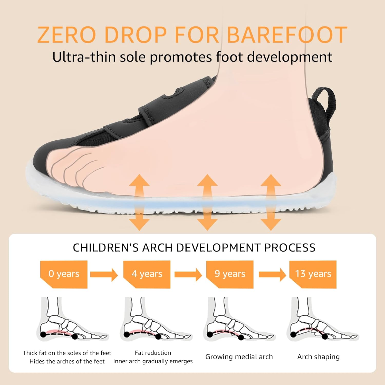 Wide Toe Box Toddler Shoes Zero Drop Boys Girls Barefoot Shoe Non-Slip Little Kids Sneakers for First Walking - Image 4