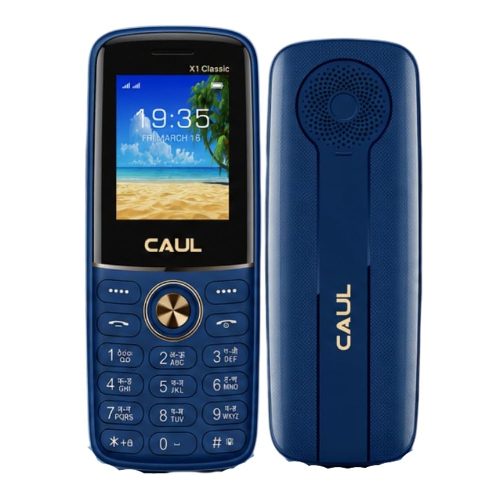 CAUL X1 Classic 2G Feature Phone | Dual SIM (Blue) | 1.77 Inch LCD Display | 1000mAh Battery | Wireless FM | Auto Call Recording-image-1