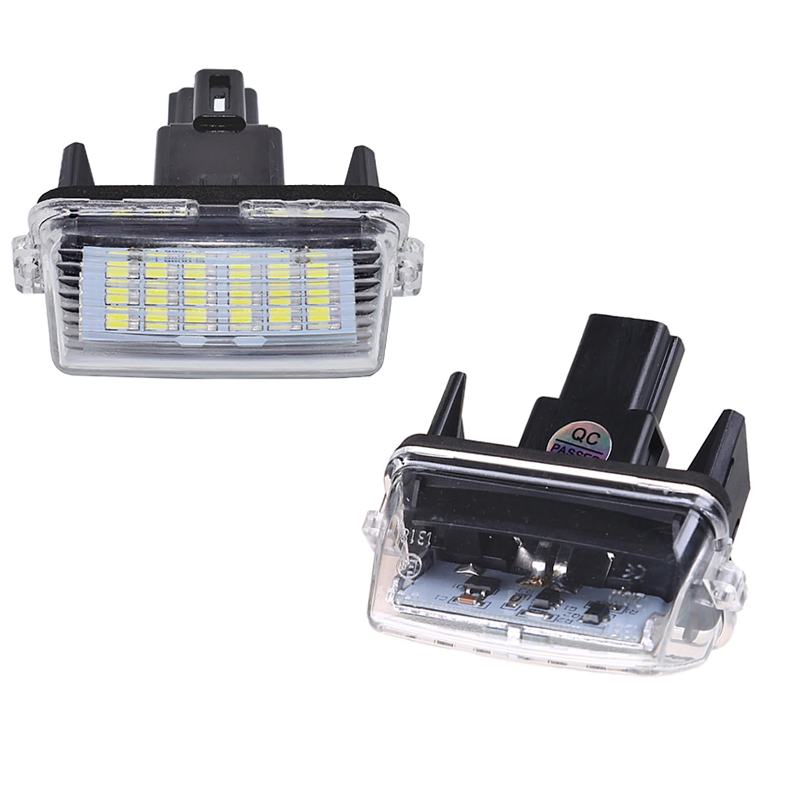 2Pcs LED License Plate Light Kit Assembly Compatible with Toyota Camry Prius C Highlander Yaris Avalon, Error Free 6000K White Rear Number Plate Tag Lamp