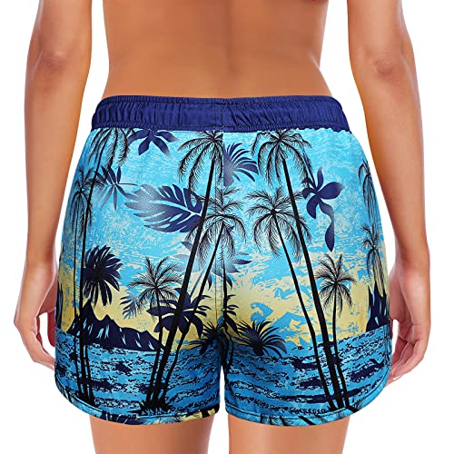 Techcity Women's Swim Shorts Quick Dry Board Short Drawstring Swimwear Beach Shorts Summer Casual Bottom With Pockets #TOP3