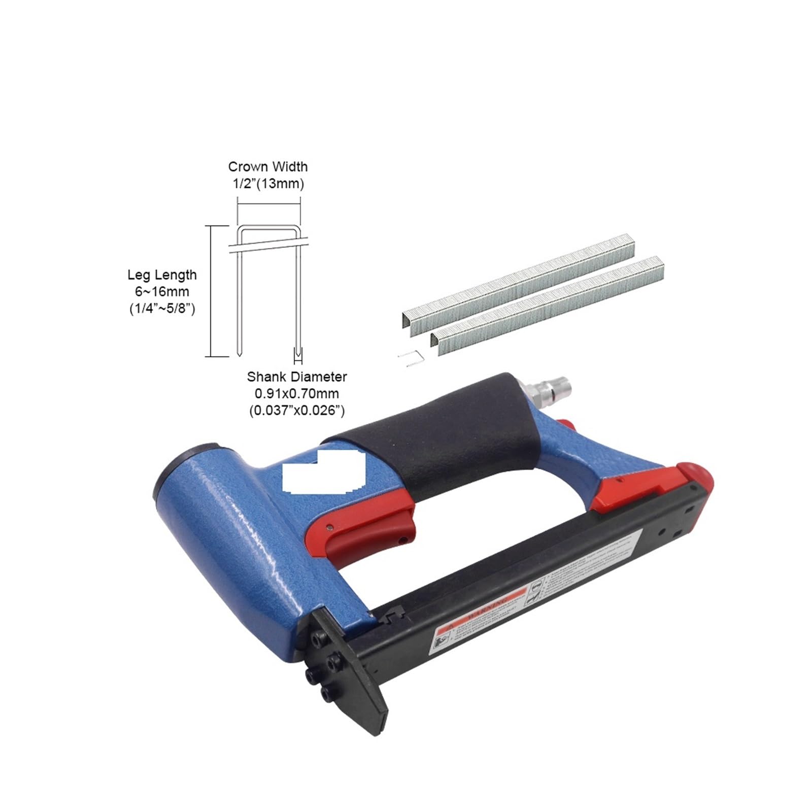 Sparachiodi, Pneumatic Air Stapler Nailer 1/4-1/2 Nail Gun Staple Staple Staple Machine 8016" Fine Crown Nails 6-16mm Long Nose Upholstery ofa(GP Male)