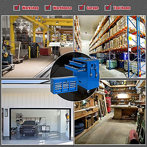 Jd Trading 8-Drawer Rolling Tool Chest 2 In 1 High Capacity Tool Box Detachable Organizer Tool Storage Cabinet With 4 Wheels & Lockable Lined Drawers For Garage Warehouse Workshop (Blue) #TOP4