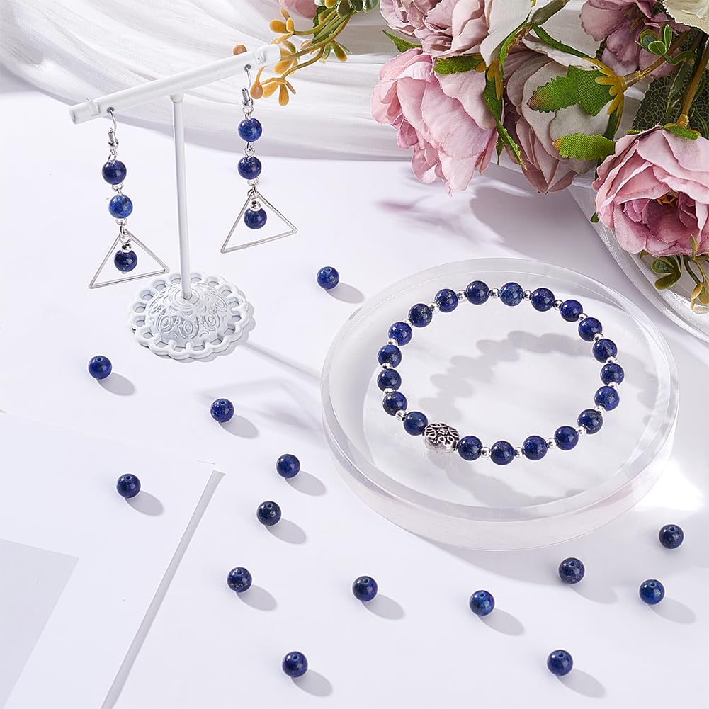 Perline Di Lapislazzuli Naturali 4mm - 5 Ciocche Circa 220 Pezzi Per Gioielli Fai-da-Te