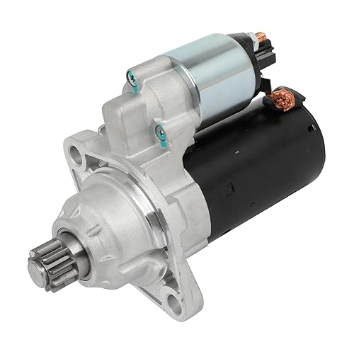 SCITOO Starter Motor 17969 for Audi TT RS Quattro 12-13 & Volkswagen/WV 06-14 for Beetle for golf 10-14 for Jetta 05-14 for Passat 12-14 Rabbit 06-09 Tiguan 06-09 L4 2.5L 1.4KW 12V 10 Teeth CCW