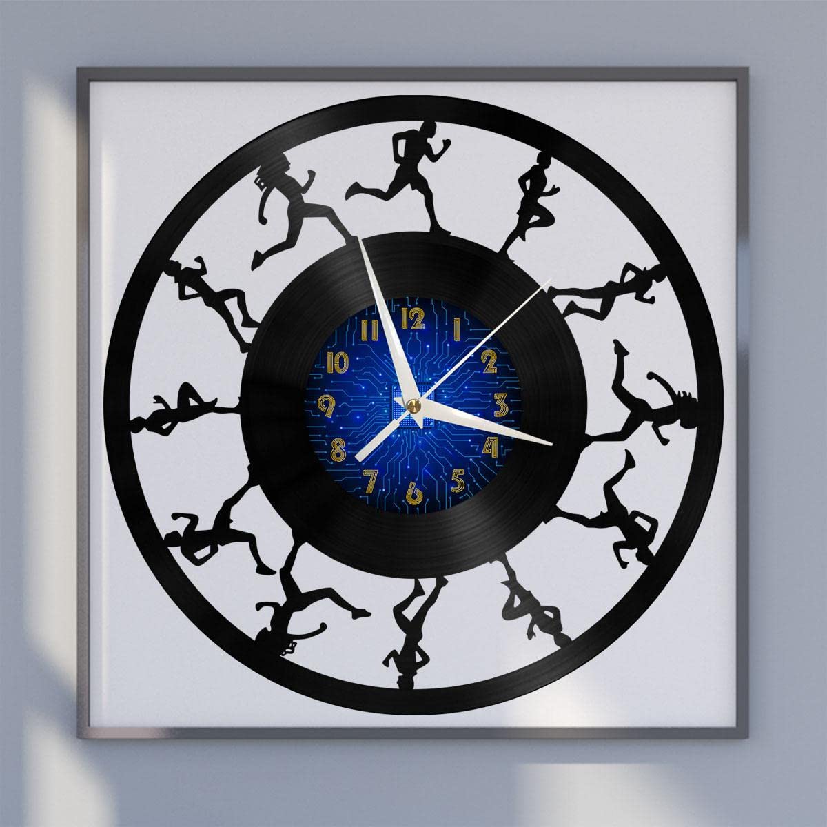Horloge en vinyle YHFR running pour sublimer la décoration de votre salon
