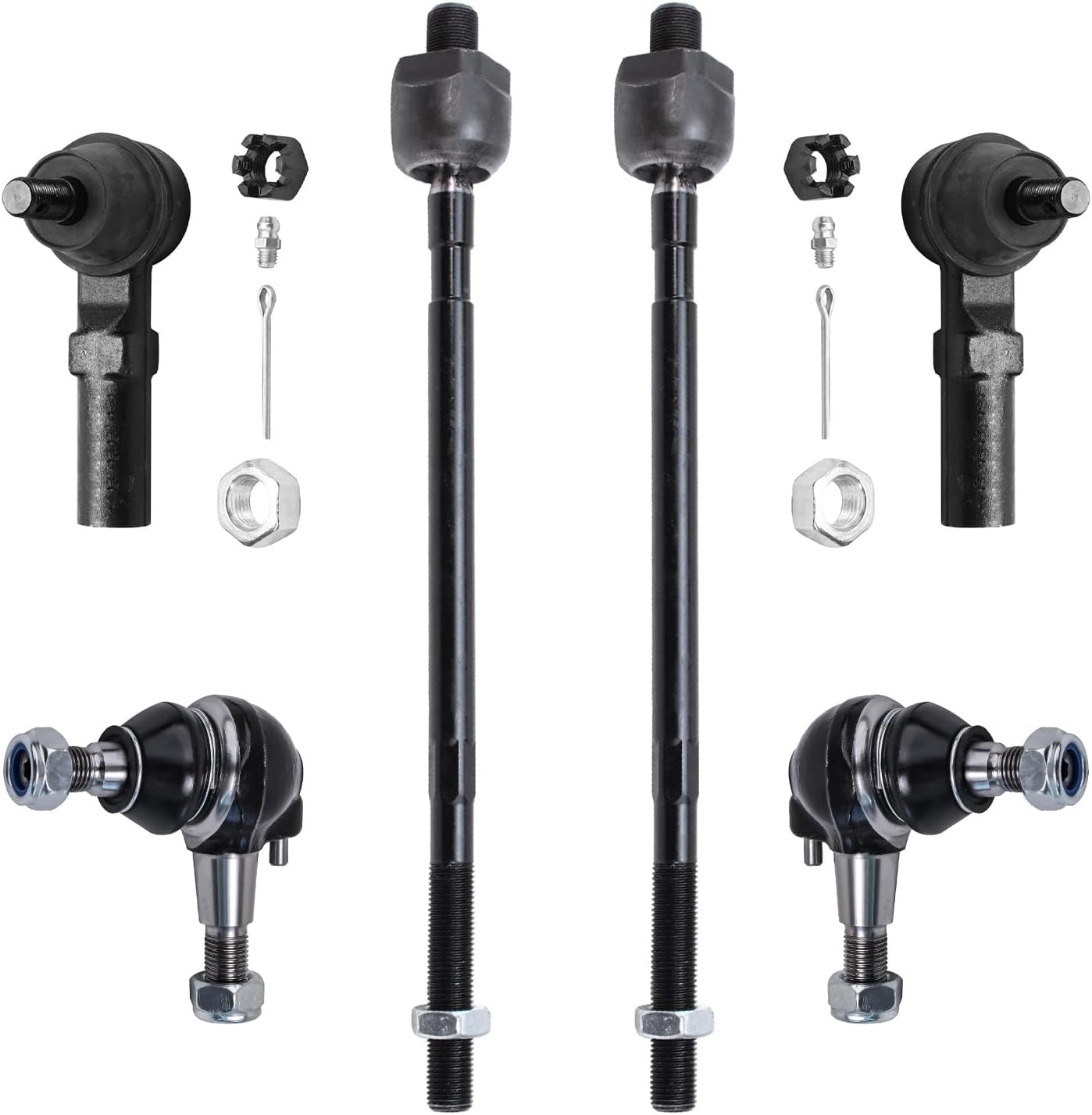 Detroit Axle - 6pc Front Tie Rods Ball Joints for 1995-1999 Nissan Maxima 1996-1999 Infiniti I30 2 Lower Ball Joints 4 Inner & Outer Tie Rods 1997 1998 Replacement