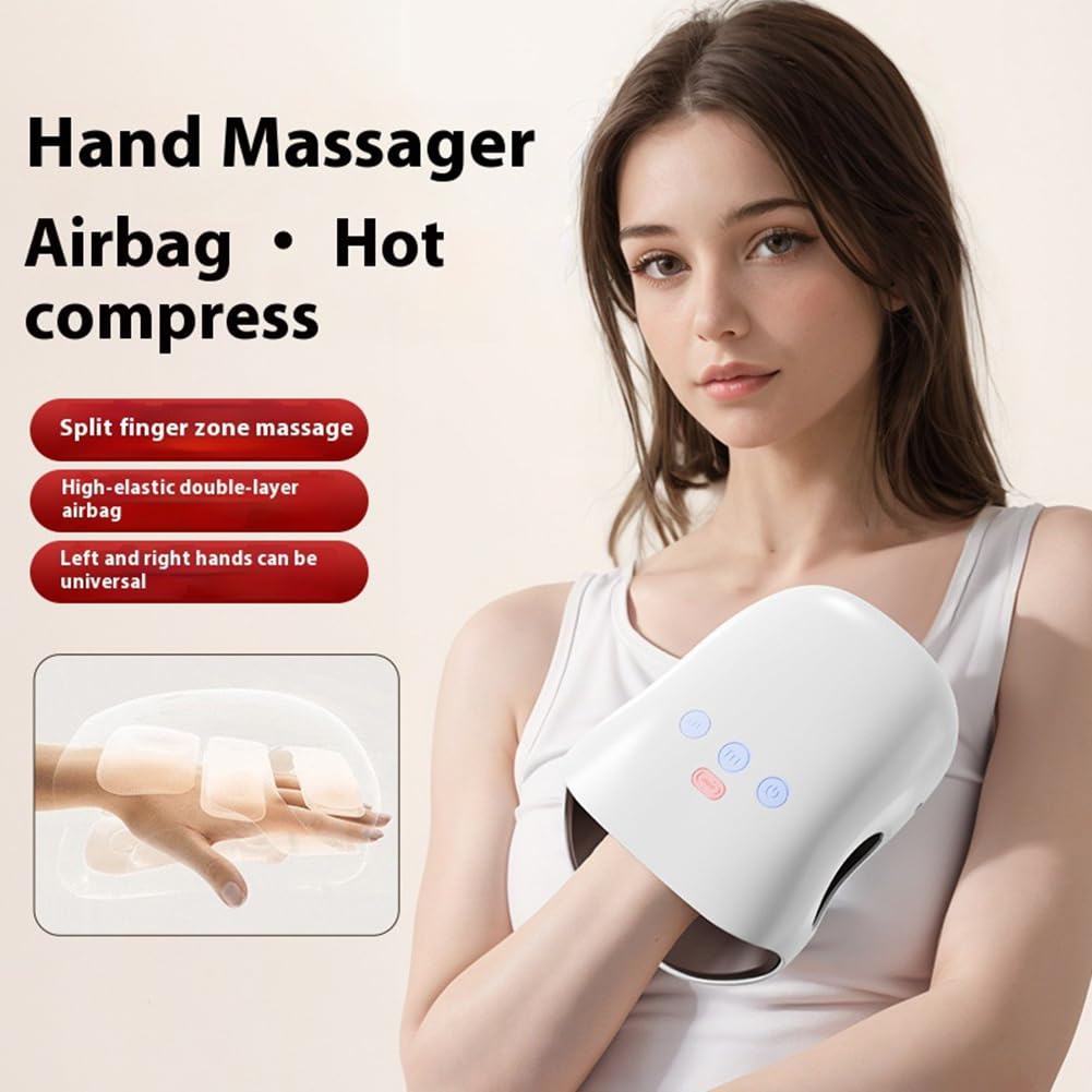 Guantes de Compresión de Aire con Masajeador de Manos Calefactable para Aliviar el Dolor de Artritis, Terapia Térmica para las Articulaciones de los Dedos.