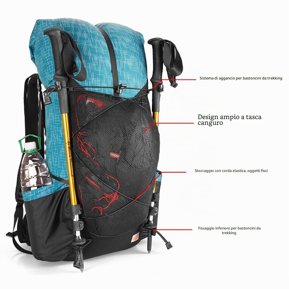 3FULGEAR - Zaino da trekking per uomo e donna, 56 L (40+16), leggero, per attività all'aperto, campeggio, trekking