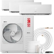 OLMO 36,000 BTU 3-Zone Ductless Mini Split AC Heat Pump - 21 SEER2-12K+12K+12K Wall Mounts - 25FT Installation Kits & Smart Kit Included - 3 Ton Inverter