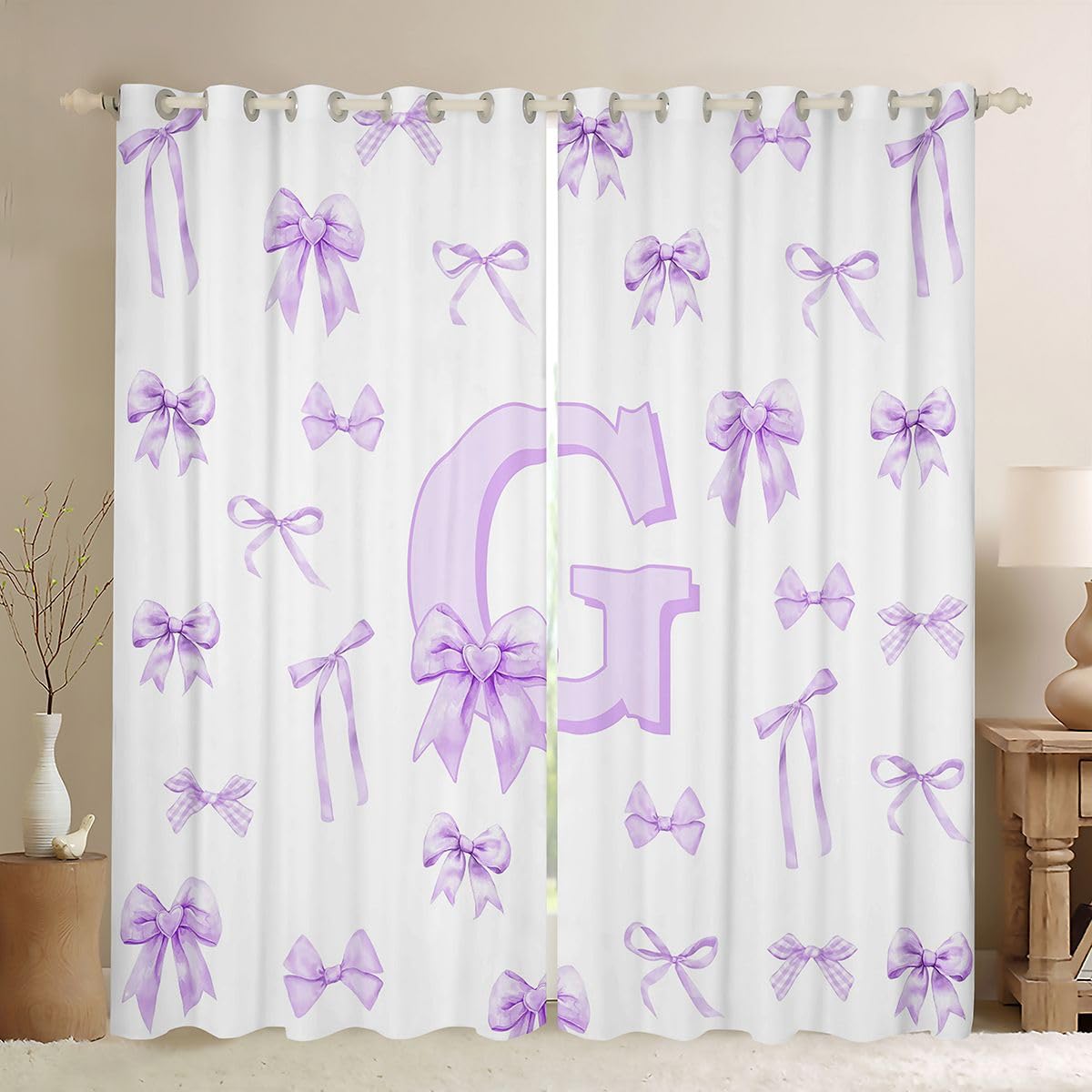 Rideaux voilage lettre initiale G Homewish rideau occultant de chambre fille 117x137